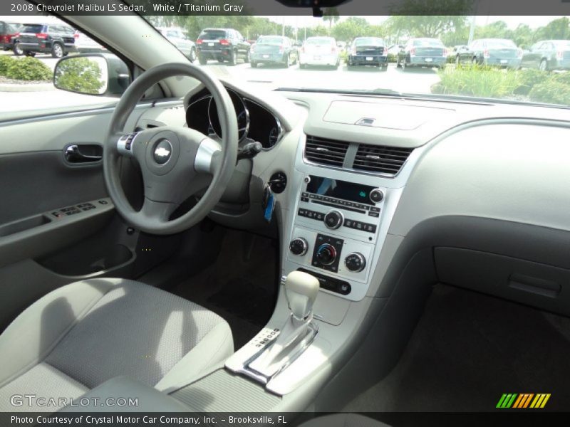 White / Titanium Gray 2008 Chevrolet Malibu LS Sedan