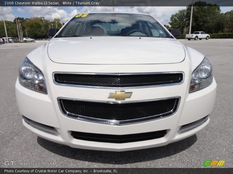 White / Titanium Gray 2008 Chevrolet Malibu LS Sedan