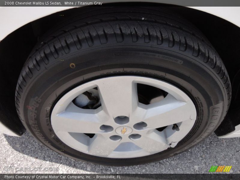 White / Titanium Gray 2008 Chevrolet Malibu LS Sedan