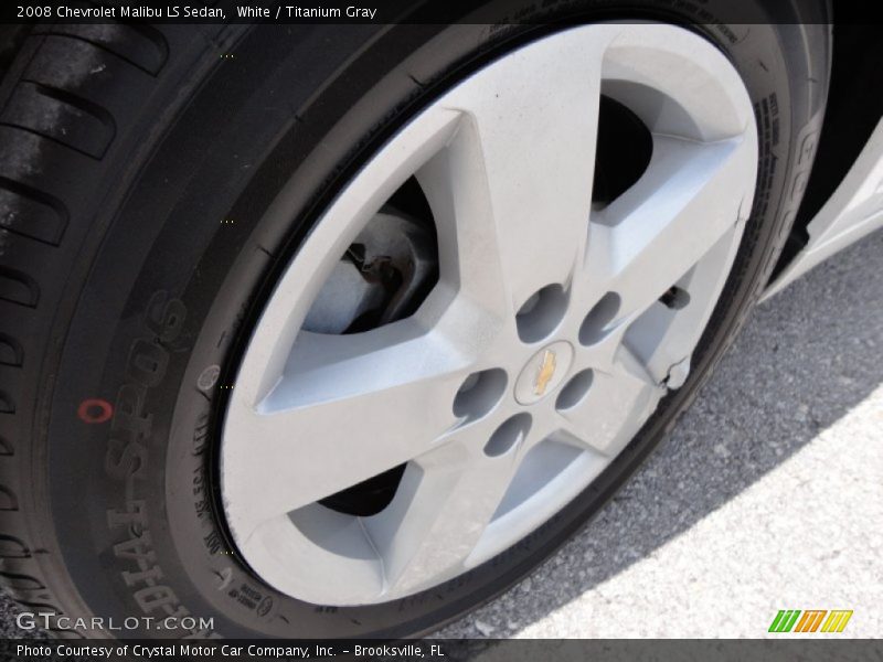 White / Titanium Gray 2008 Chevrolet Malibu LS Sedan