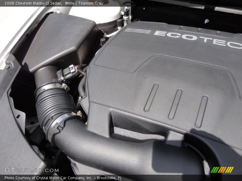 White / Titanium Gray 2008 Chevrolet Malibu LS Sedan