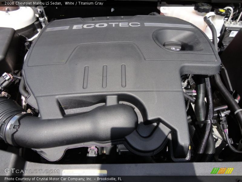 White / Titanium Gray 2008 Chevrolet Malibu LS Sedan