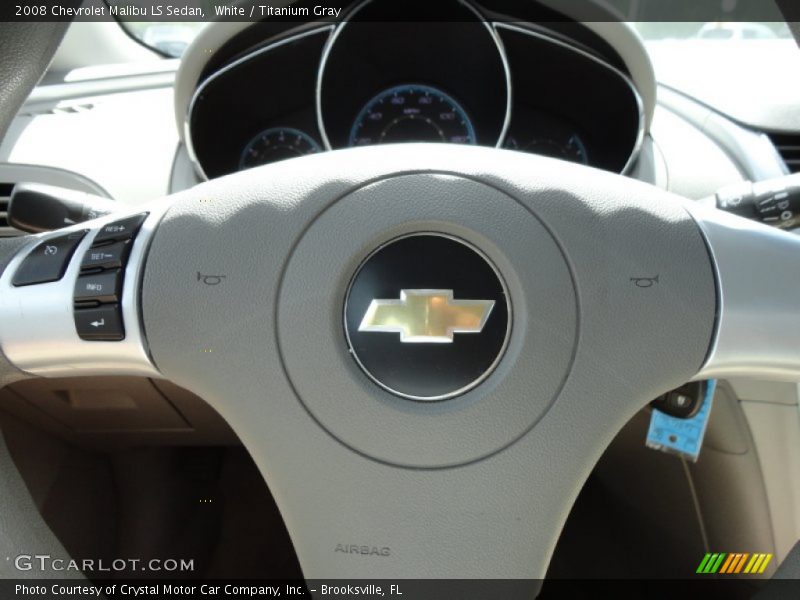 White / Titanium Gray 2008 Chevrolet Malibu LS Sedan