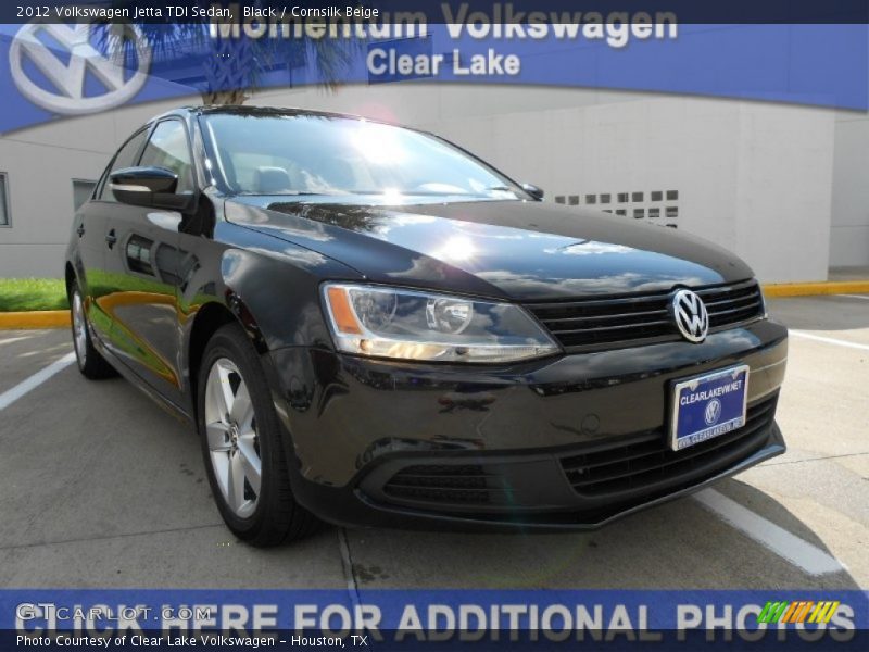 Black / Cornsilk Beige 2012 Volkswagen Jetta TDI Sedan