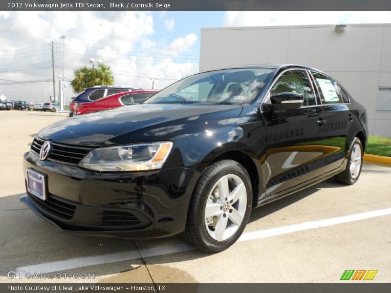Black / Cornsilk Beige 2012 Volkswagen Jetta TDI Sedan