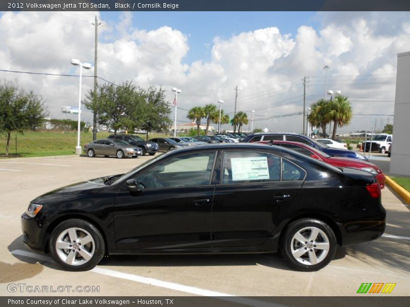 Black / Cornsilk Beige 2012 Volkswagen Jetta TDI Sedan