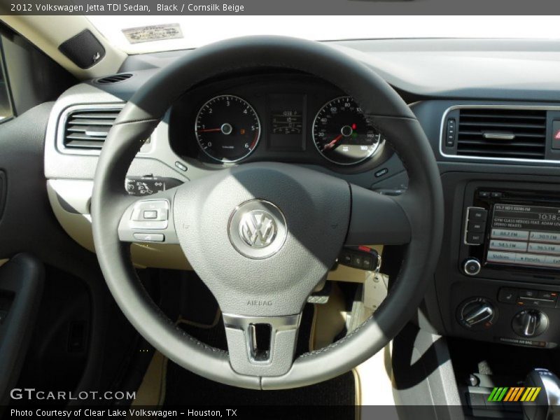 Black / Cornsilk Beige 2012 Volkswagen Jetta TDI Sedan