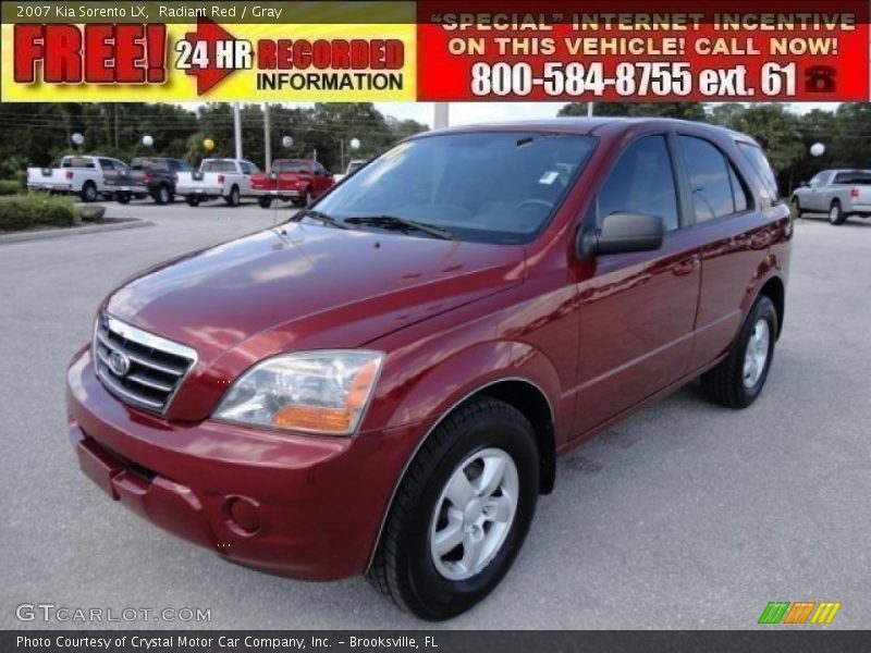 Radiant Red / Gray 2007 Kia Sorento LX