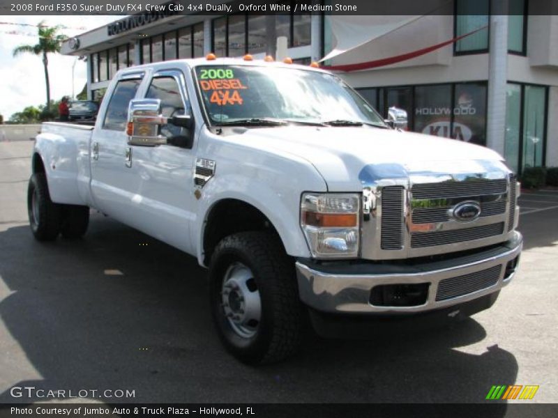 Oxford White / Medium Stone 2008 Ford F350 Super Duty FX4 Crew Cab 4x4 Dually