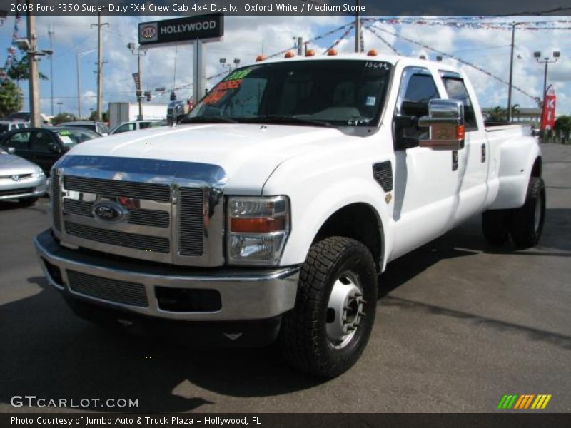 Oxford White / Medium Stone 2008 Ford F350 Super Duty FX4 Crew Cab 4x4 Dually