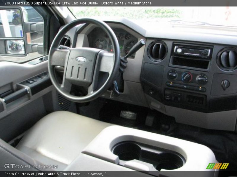 Oxford White / Medium Stone 2008 Ford F350 Super Duty FX4 Crew Cab 4x4 Dually