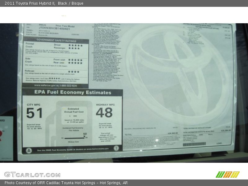 Black / Bisque 2011 Toyota Prius Hybrid II