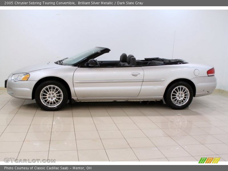 Brilliant Silver Metallic / Dark Slate Gray 2005 Chrysler Sebring Touring Convertible