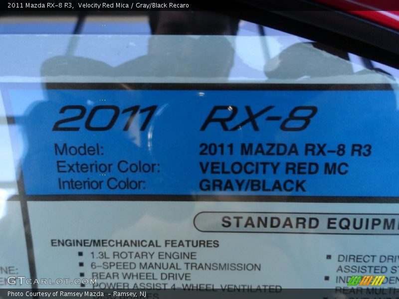  2011 RX-8 R3 Window Sticker