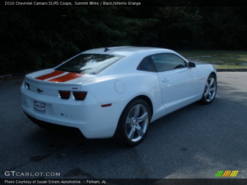 Summit White / Black/Inferno Orange 2010 Chevrolet Camaro SS/RS Coupe