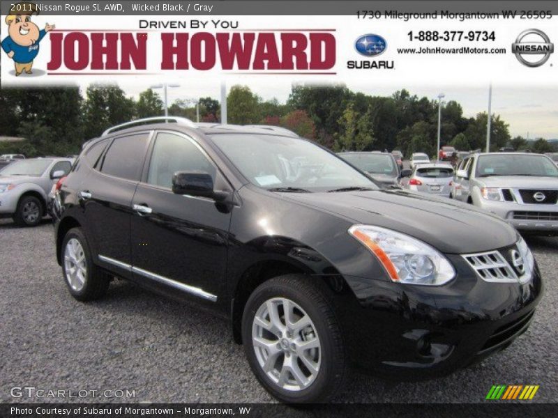 Wicked Black / Gray 2011 Nissan Rogue SL AWD