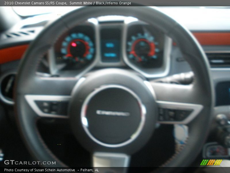 Summit White / Black/Inferno Orange 2010 Chevrolet Camaro SS/RS Coupe