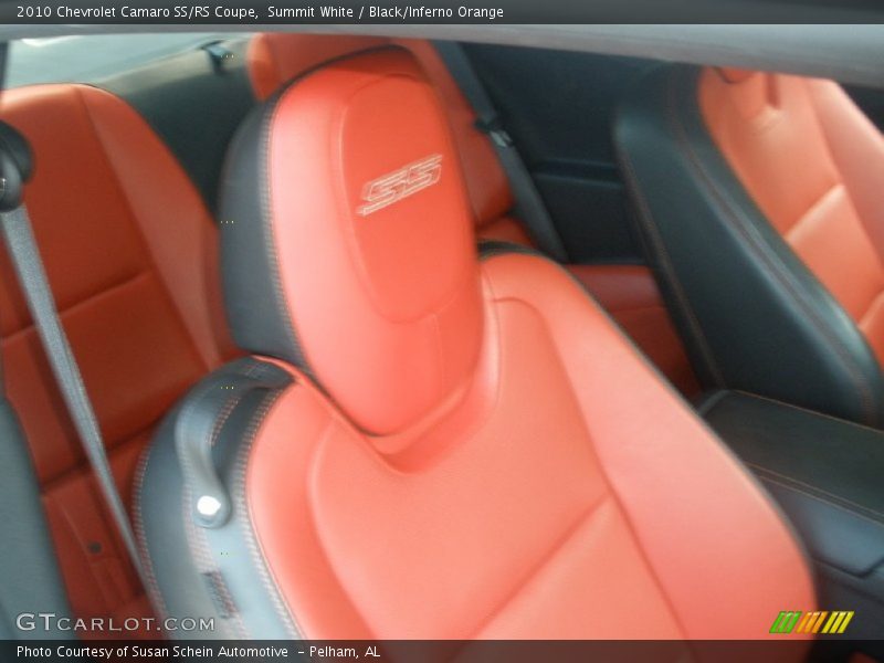 Summit White / Black/Inferno Orange 2010 Chevrolet Camaro SS/RS Coupe