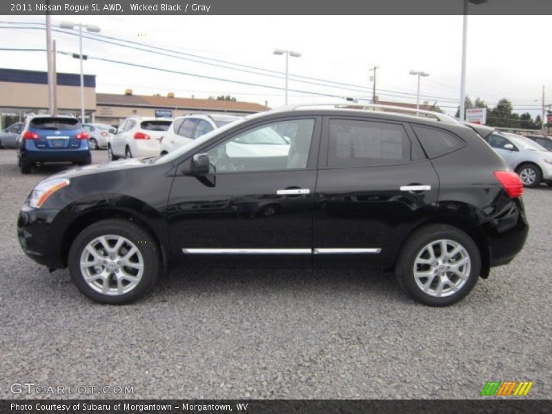 Wicked Black / Gray 2011 Nissan Rogue SL AWD