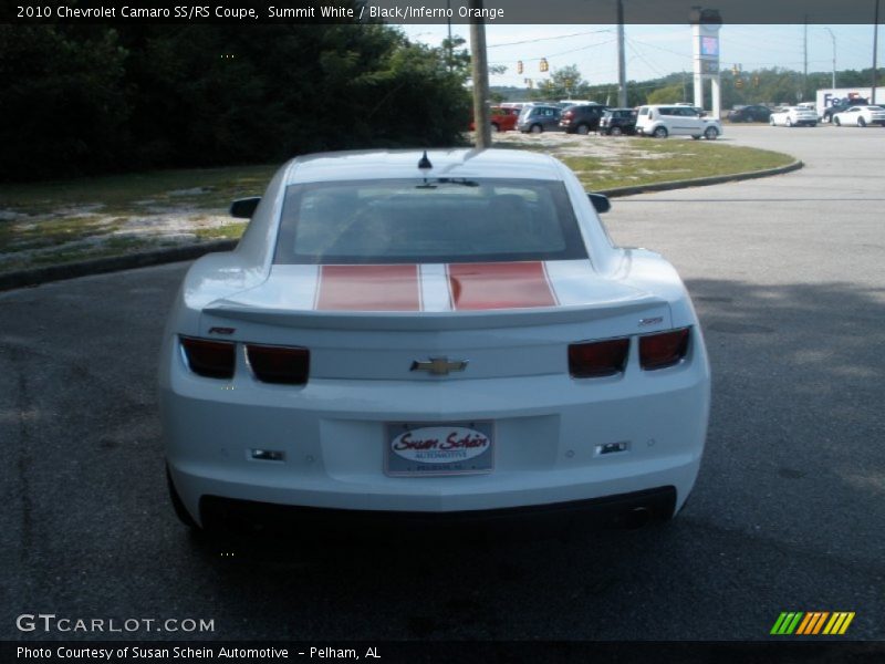 Summit White / Black/Inferno Orange 2010 Chevrolet Camaro SS/RS Coupe