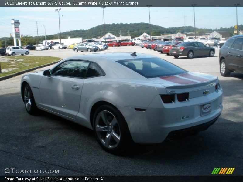 Summit White / Black/Inferno Orange 2010 Chevrolet Camaro SS/RS Coupe