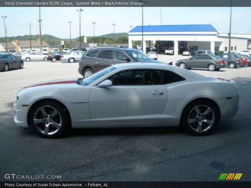 Summit White / Black/Inferno Orange 2010 Chevrolet Camaro SS/RS Coupe