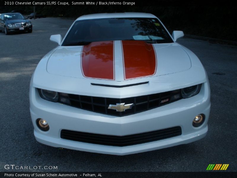 Summit White / Black/Inferno Orange 2010 Chevrolet Camaro SS/RS Coupe