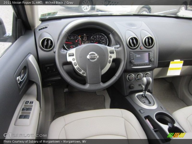Wicked Black / Gray 2011 Nissan Rogue SL AWD