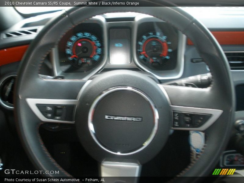 Summit White / Black/Inferno Orange 2010 Chevrolet Camaro SS/RS Coupe