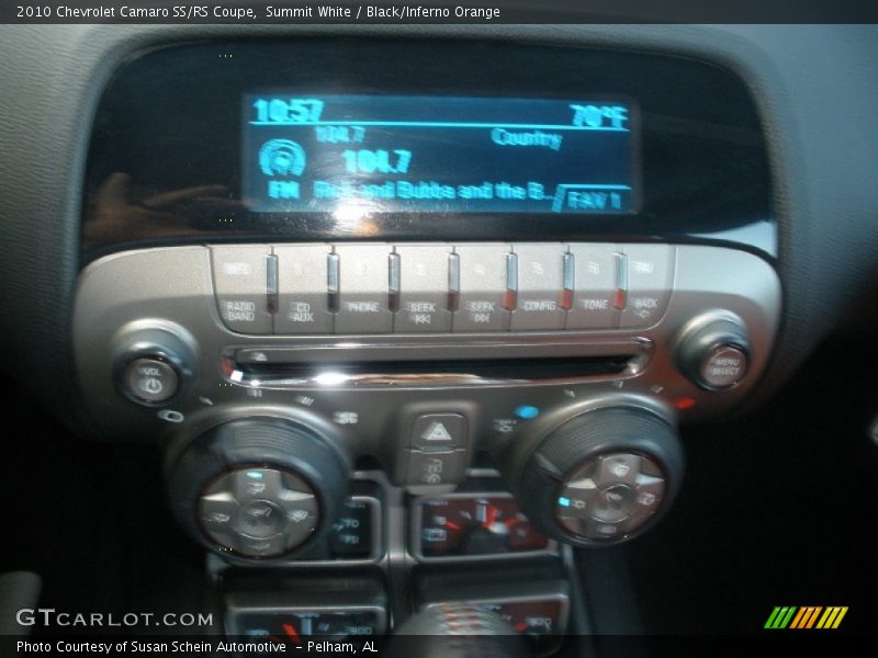 Summit White / Black/Inferno Orange 2010 Chevrolet Camaro SS/RS Coupe
