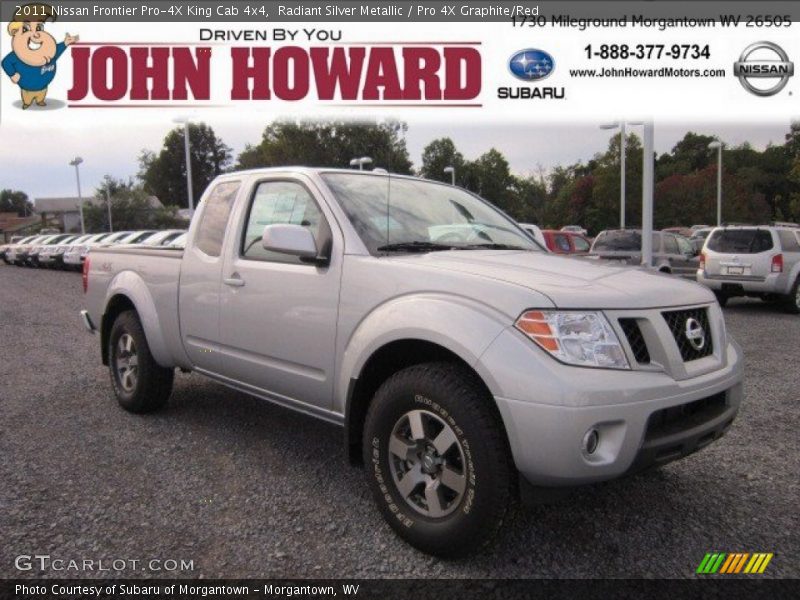 Radiant Silver Metallic / Pro 4X Graphite/Red 2011 Nissan Frontier Pro-4X King Cab 4x4