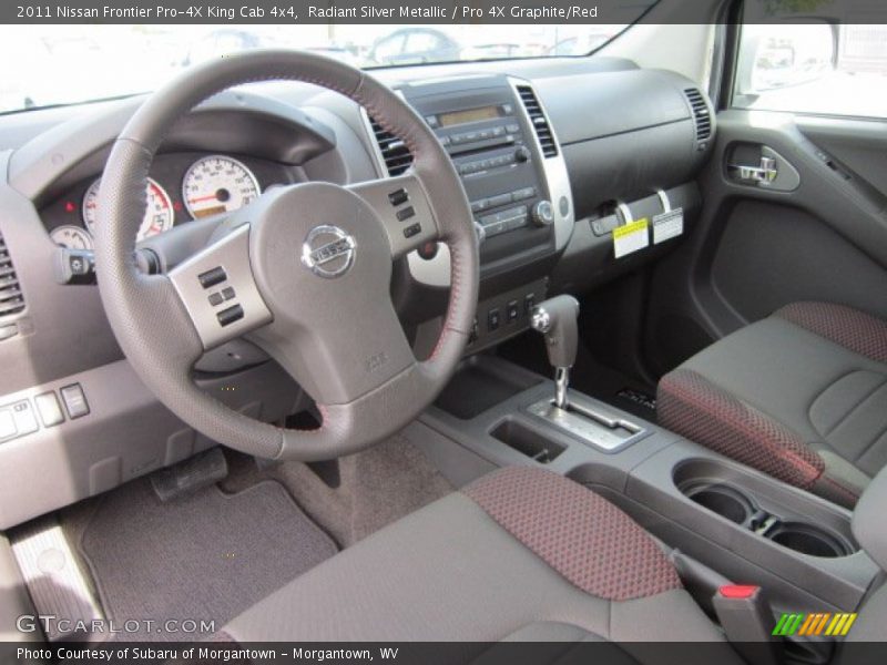 Radiant Silver Metallic / Pro 4X Graphite/Red 2011 Nissan Frontier Pro-4X King Cab 4x4