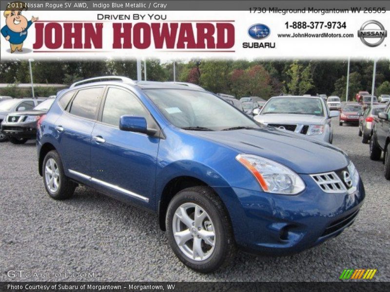 Indigo Blue Metallic / Gray 2011 Nissan Rogue SV AWD