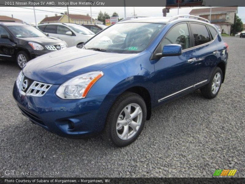 Indigo Blue Metallic / Gray 2011 Nissan Rogue SV AWD