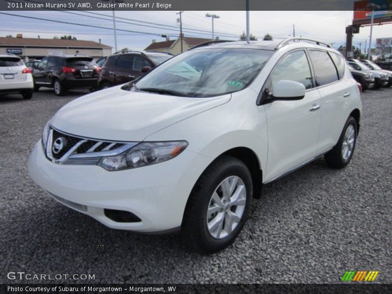Glacier White Pearl / Beige 2011 Nissan Murano SV AWD