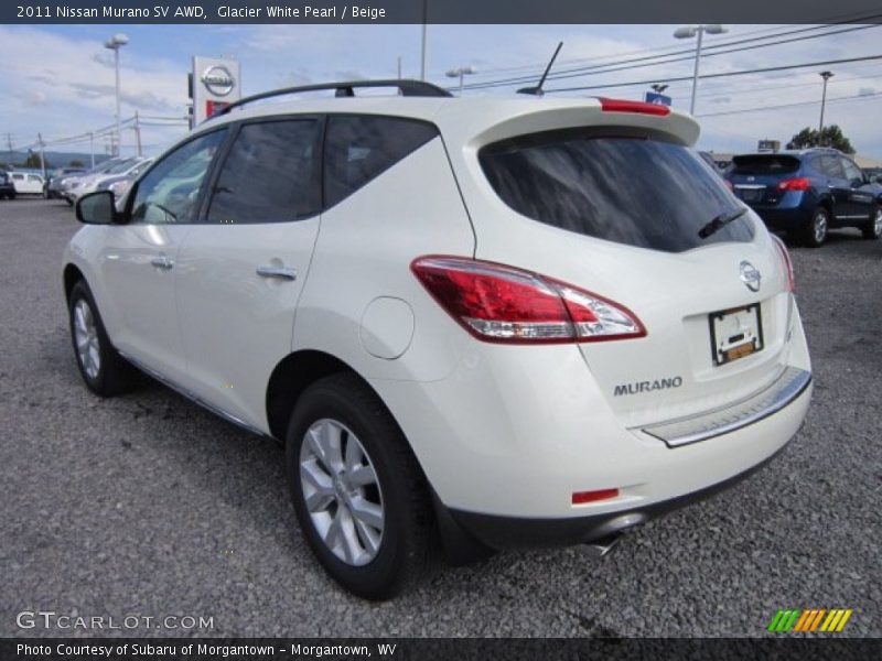 Glacier White Pearl / Beige 2011 Nissan Murano SV AWD