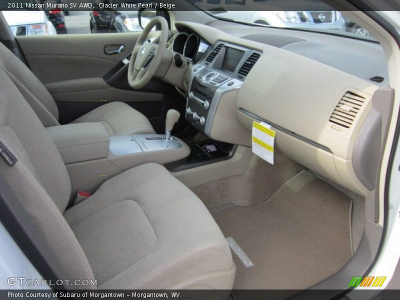Glacier White Pearl / Beige 2011 Nissan Murano SV AWD