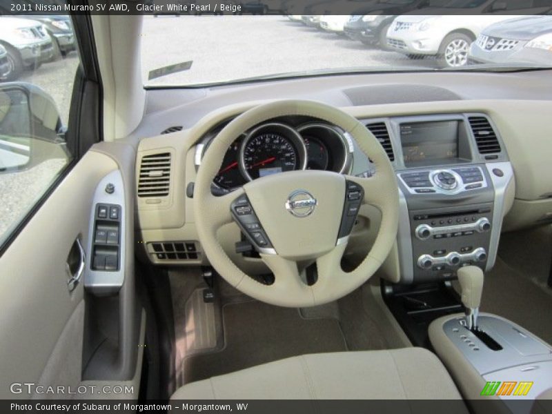 Glacier White Pearl / Beige 2011 Nissan Murano SV AWD