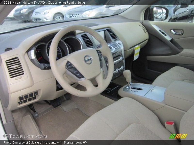 Glacier White Pearl / Beige 2011 Nissan Murano SV AWD