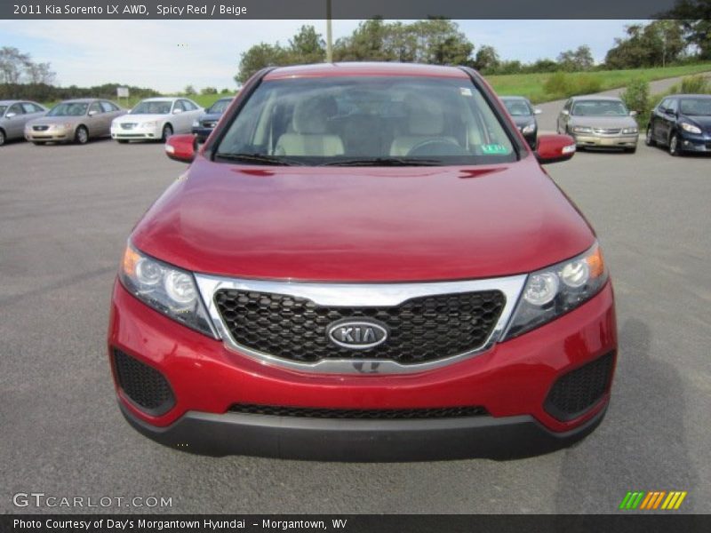 Spicy Red / Beige 2011 Kia Sorento LX AWD