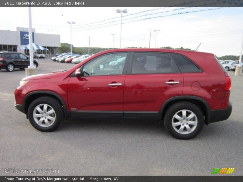Spicy Red / Beige 2011 Kia Sorento LX AWD