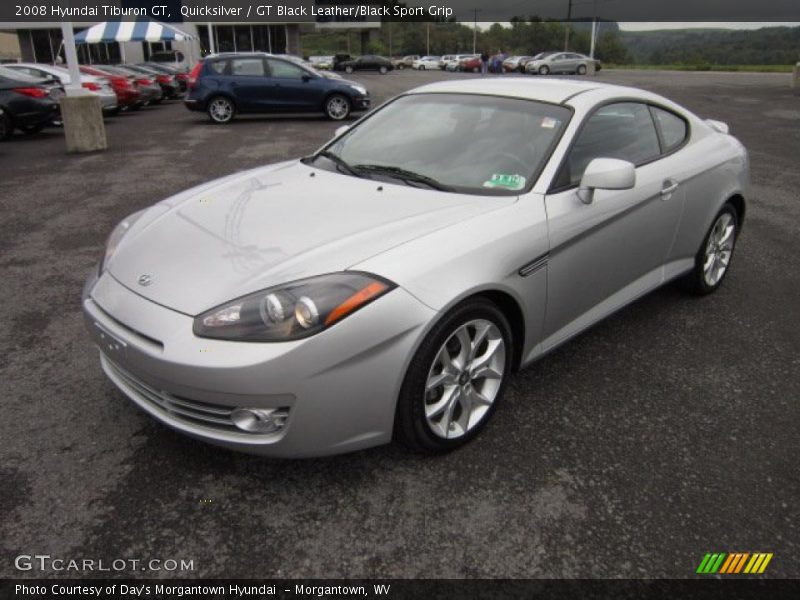 Quicksilver / GT Black Leather/Black Sport Grip 2008 Hyundai Tiburon GT
