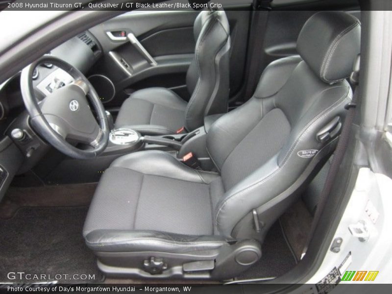 Quicksilver / GT Black Leather/Black Sport Grip 2008 Hyundai Tiburon GT