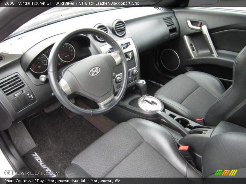 Quicksilver / GT Black Leather/Black Sport Grip 2008 Hyundai Tiburon GT