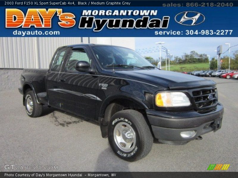 Black / Medium Graphite Grey 2003 Ford F150 XL Sport SuperCab 4x4