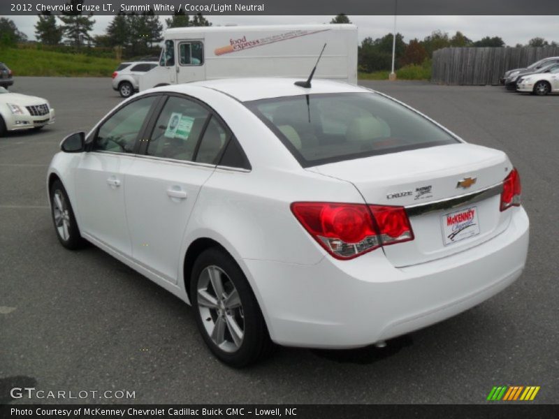 Summit White / Cocoa/Light Neutral 2012 Chevrolet Cruze LT