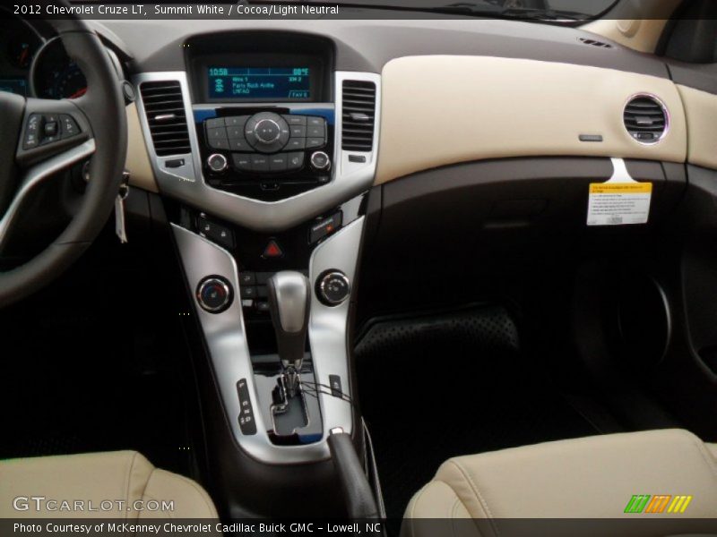 Summit White / Cocoa/Light Neutral 2012 Chevrolet Cruze LT