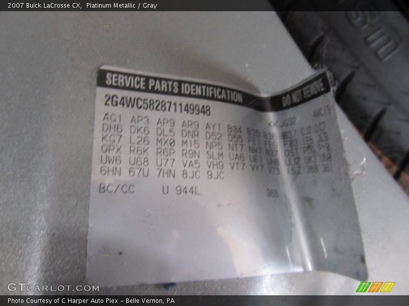 Platinum Metallic / Gray 2007 Buick LaCrosse CX