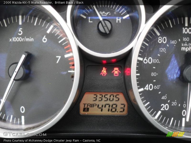 Brilliant Black / Black 2006 Mazda MX-5 Miata Roadster