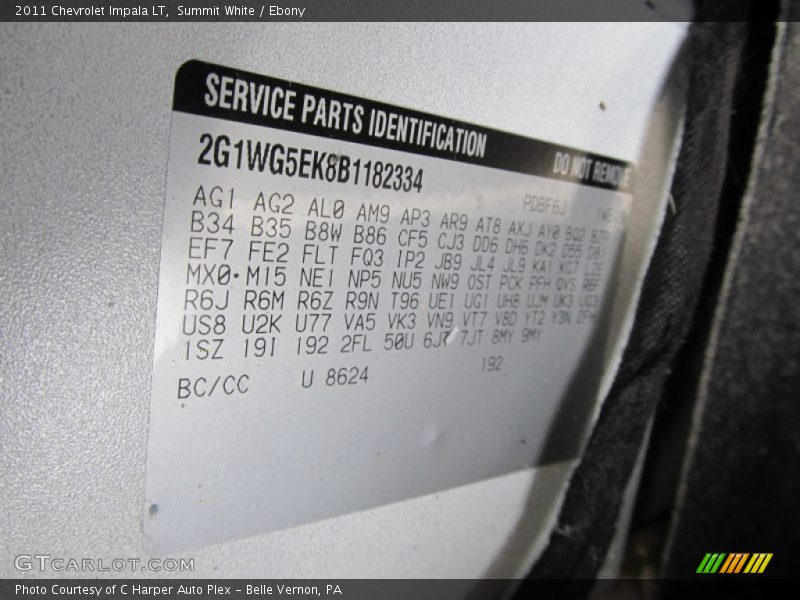 Summit White / Ebony 2011 Chevrolet Impala LT